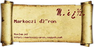 Markoczi Áron névjegykártya